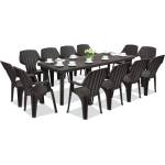 BICA Градинска мебел Bergen/Alta за 12 души Бика кафява (BC437BR-12xBC28BR)