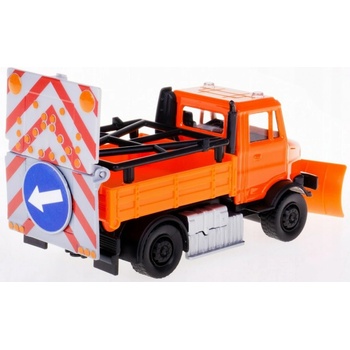 Bburago servisné vozidlá Road Security with Snow Plough and Signal Board BB32263 1:43