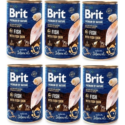 Brit Premium by Nature Ryby s rybou kožou 6 x 400 g