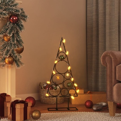 Petrashop Kovový vánoční stromeček dekorace černý 60 cm Černý