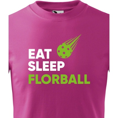 Dětské tričko s potiskem Eat sleep florbal PurpurováCanvas Dětské tričko Bezvatriko.cz 1379