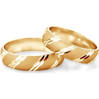 Savicki Snubní prsteny žluté zlato půlkulaté SAVOBR14