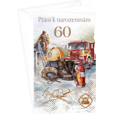 ARGUS Přání k 60.narozeninám s klopou na peníze 15-6564c60