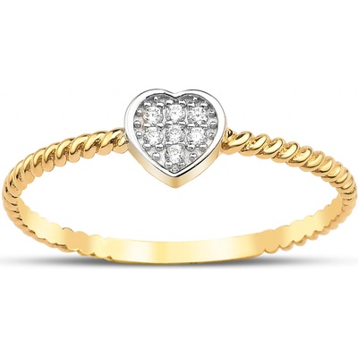 Lillian Vassago Prsten srdce se zirkony, kombinované zlato LLV95 GR006