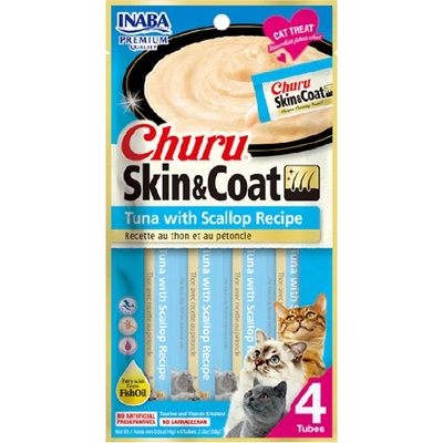 Inaba Churu Skin & Coat cat Tuniak 12 x 4 tuby x 672 g