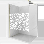 Mexen Kioto душ стена Walk-in 110 x 200 cm, бял модел 8 mm, златна - 800-110-101-50-85 (800-110-101-50-85)