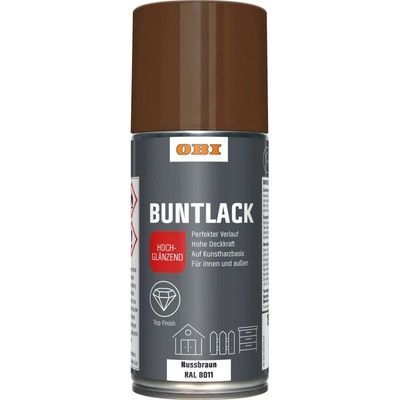 OBI Farebný sprej 150 ml orieškovo hnedá vysoký lesk