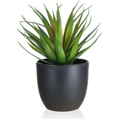 HOME DECOR květina umělá MEČÍK v plast.květináči v.19cm