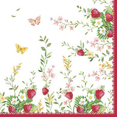 Easy Life Servítky Jardin des Fraises veľké 33x33 cm