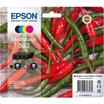 Epson Комплект 4 глави за Epson WorkForce WF-2960/Expression Home XP-5200 Series - Ink - /503/ / C13T09Q64010 - BK/C/M/Y - Multipack - PN C13T09Q64010 (C13T09Q64010)