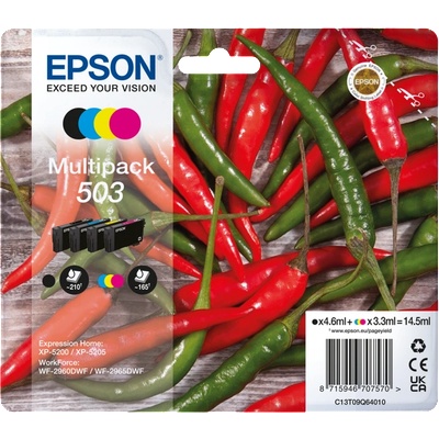 Epson Комплект 4 глави за Epson WorkForce WF-2960/Expression Home XP-5200 Series - Ink - /503/ / C13T09Q64010 - BK/C/M/Y - Multipack - PN C13T09Q64010 (C13T09Q64010)