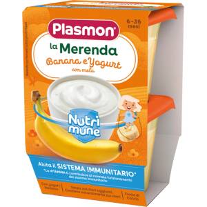 Plasmon Млечен десерт Нютримун банан и йогурт 8+м 2х120г