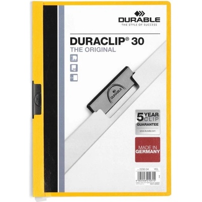 Durable duraclip 30 A4 Desky s klipem žluté