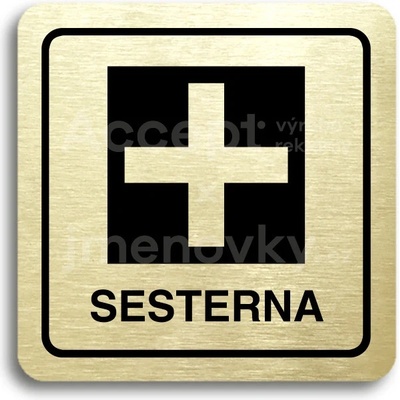 ACCEPT Piktogram sesterna - zlatá tabulka - černý tisk