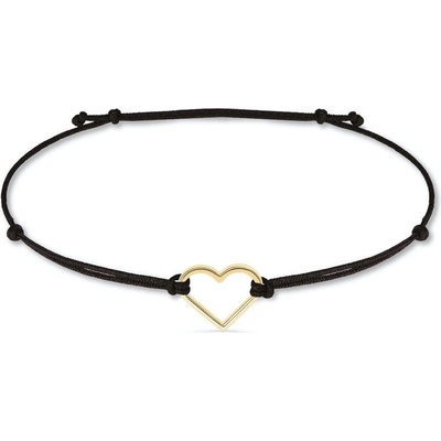 Danfil zlaté srdce se šňůrkou DLB5187 žluté zlato