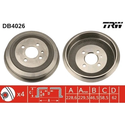 Brzdový bubon TRW DB4026