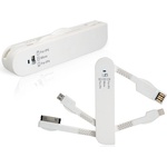  Универсален кабел с Lightning, Dock и microUSB накрайници - Knife Design 3-in-1 Cable (бял)