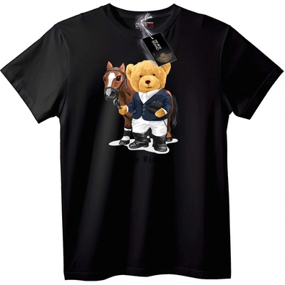 NOONEBRAND Тениска Ездач Мечок - 5XL, White