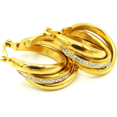 Steel Jewelry náušnice VISACÍ GOLD Chirurgická ocel NS240250