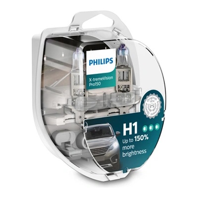 Крушка, фар PHILIPS H1, 12V, 55W, 3450K, 1550lm, 2 бр