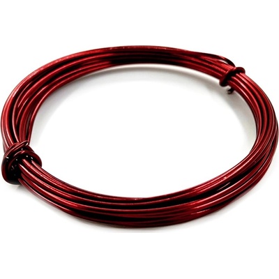 Hliníkový drát 2mm tmavě červený pro French Knitting 5m
