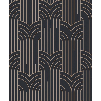 Ugepa M42119 Černá geometrická vliesová tapeta na zeď Art Deco Elegance rozměry 0,53 x 10,05 m