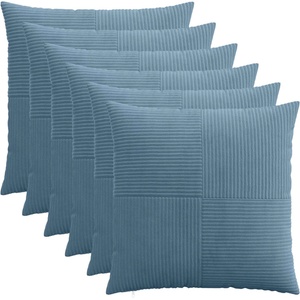 vidaXL Калъфка за възглавница 6 pcs ALMELO Синьо 55 x 55 см кордурой (915312)