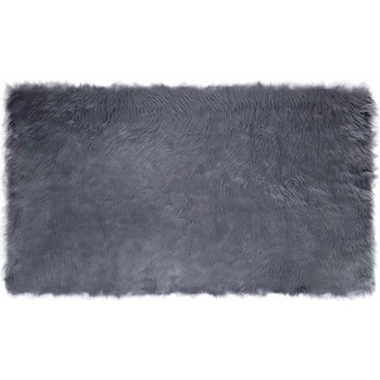 vidaXL Изкуствен килим от кожи Антрацит 100 x 200 cm Полиестер (42021591)