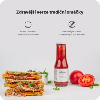 Vilgain Kečup s nízkým obsahem cukru jemný 500 g