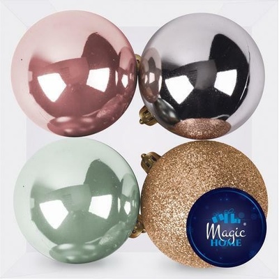 MagicHome Koule 4 ks 10 cm mix na vánoční stromeček