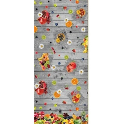 Impol Trade Ubrus PVC 194A tropické ovoce na šedém dřevě návin 20 mx140 cm