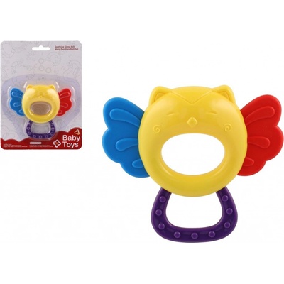 Teddies Chrastítko/kousátko sova plast 11x10cm na kartě