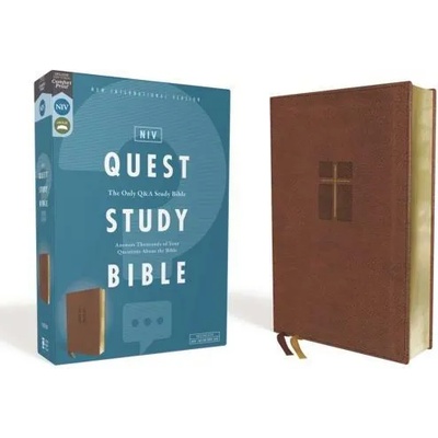 Niv, Quest Study Bible, Leathersoft, Brown, Comfort Print: The Only Q and A Study Bible | Christianity Today Intl