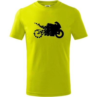 Moto love tričko detské limetková