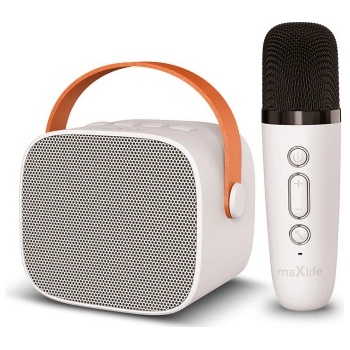 maXlife MXKS 100 Bluetooth Karaoke mikrofón reproduktor biely