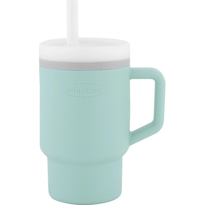 Infantino Силиконова чаша със сламка Infantino, 270 ml, Светлосиня (IN308067)