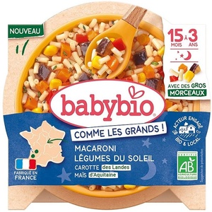 Babybio Био меню Babybio Лека нощ - Макарони, зеленчуци и моркови, 15м+, 200 g (3288131570969) - baby