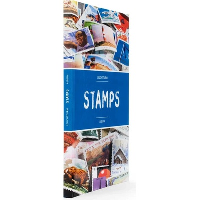 Leuchtturm Zásobník na známky STAMPS modrý, A4, 16 ks černých listů
