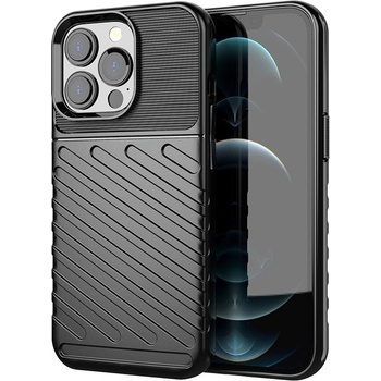HQWear Калъф Silicone Thunder Case Flexible Tough Rugged, за iPhone 13 Pro, черен (5907769328367)