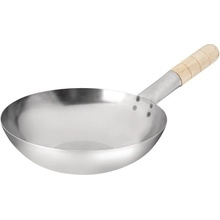 Vogue wok z měkké oceli s plochým dnem 254 mm