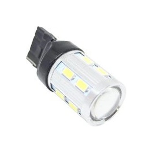  Диодна крушка тип t20 canbus с 16 smd диода и лупа 5630 единична светлина червена
