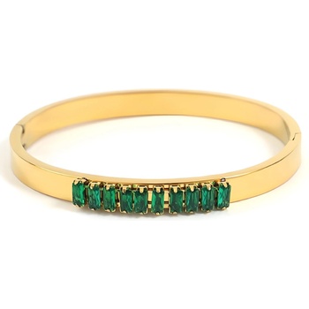 HARAHU Гривна wy-32597 - Златна / Зелена kp32597 (wy-32597)