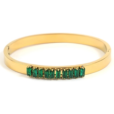 HARAHU Гривна wy-32597 - Златна / Зелена kp32597 (wy-32597)