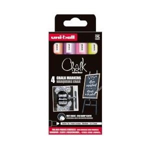 uni Маркер тебешир Chalk Pastel 4бр