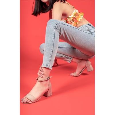 Riccon Дамски сандали от велур 0012375 - Бежови #326369 (326369_Бежов)