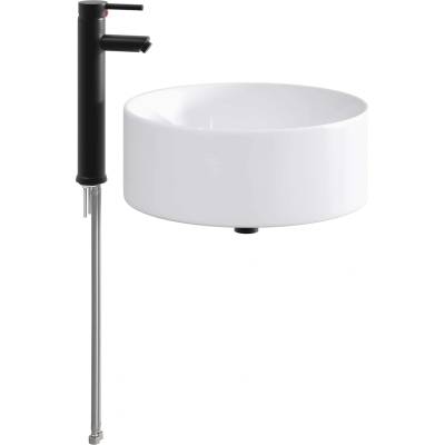 vidaXL Мивка за баня Матово черно 40, 5 x 40, 5 x 15, 5 см Метал (890241)
