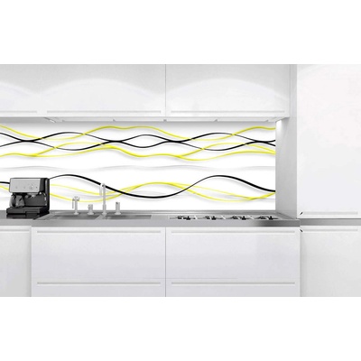 DIMEX ART Фототапет за кухня - жълти вълни 180 x 60 см