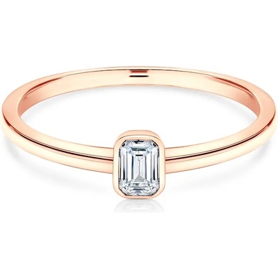 SAVICKI Годежен пръстен Pure: розово злато, диамант с шлифовка