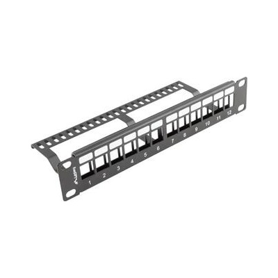 Lanberg Пач панел, Lanberg patch panel blank 12 port 1U with organizer for keystone modules black (PPKS-9112-B)