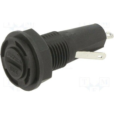 EATON/BUSSMANN BK2-HTC-607M Zásuvka s krytkou; 5mm; 10A; 250VAC; HTC; na panel; černá; UL94V-2